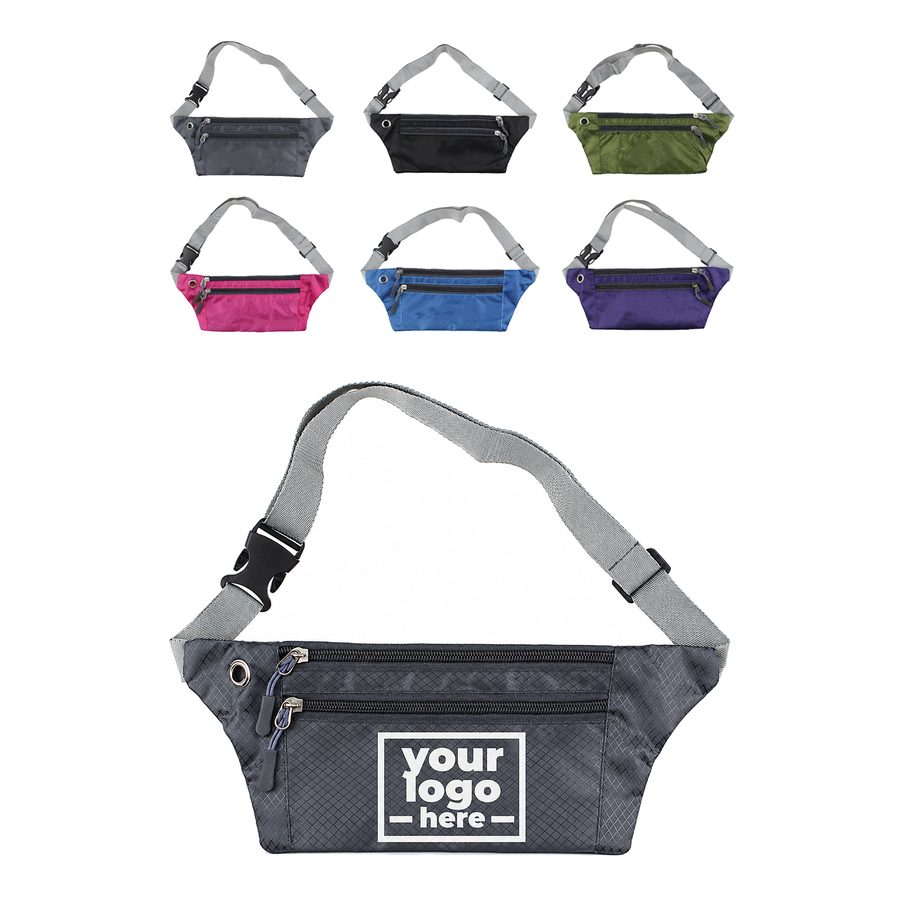 Diamond-Textured Nylon Waist Pack