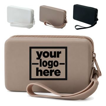 Rounded-Corner Silicone Wristlet Pouch