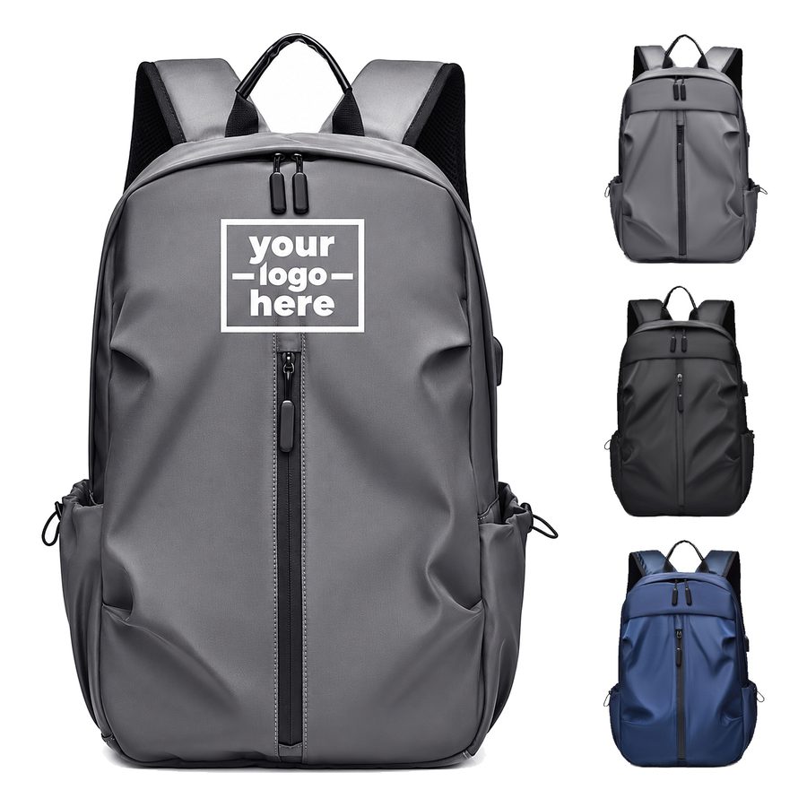 Laptop Backpack With Drawcord Side Pockets