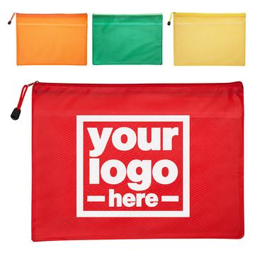 Flat Mesh-Textured Document Pouch