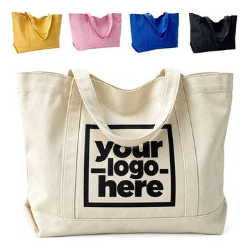 Canvas Tote With Reinforced Handle Stitching