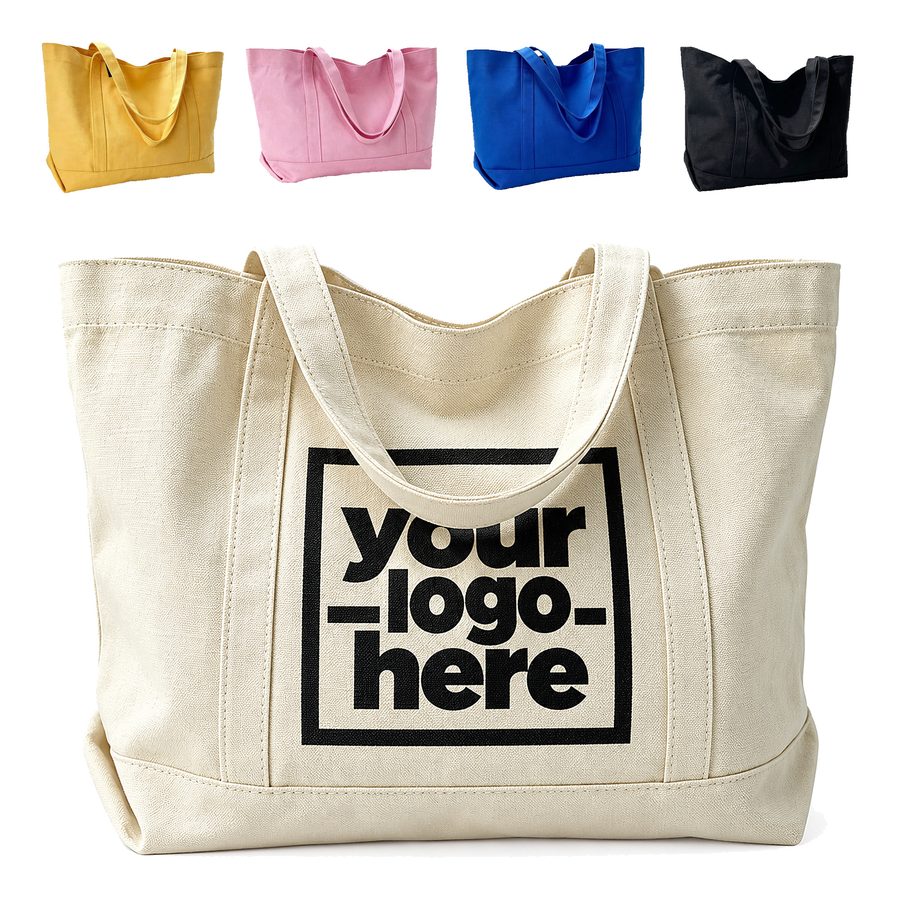 Canvas Tote With Reinforced Handle Stitching