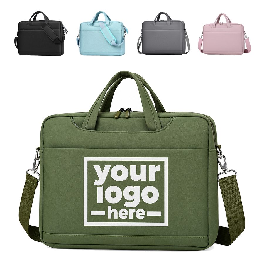 Laptop Briefcase With Front Pocket And Rear Luggage Strap