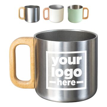 Matte Coffee Mug With Wooden Side Handle