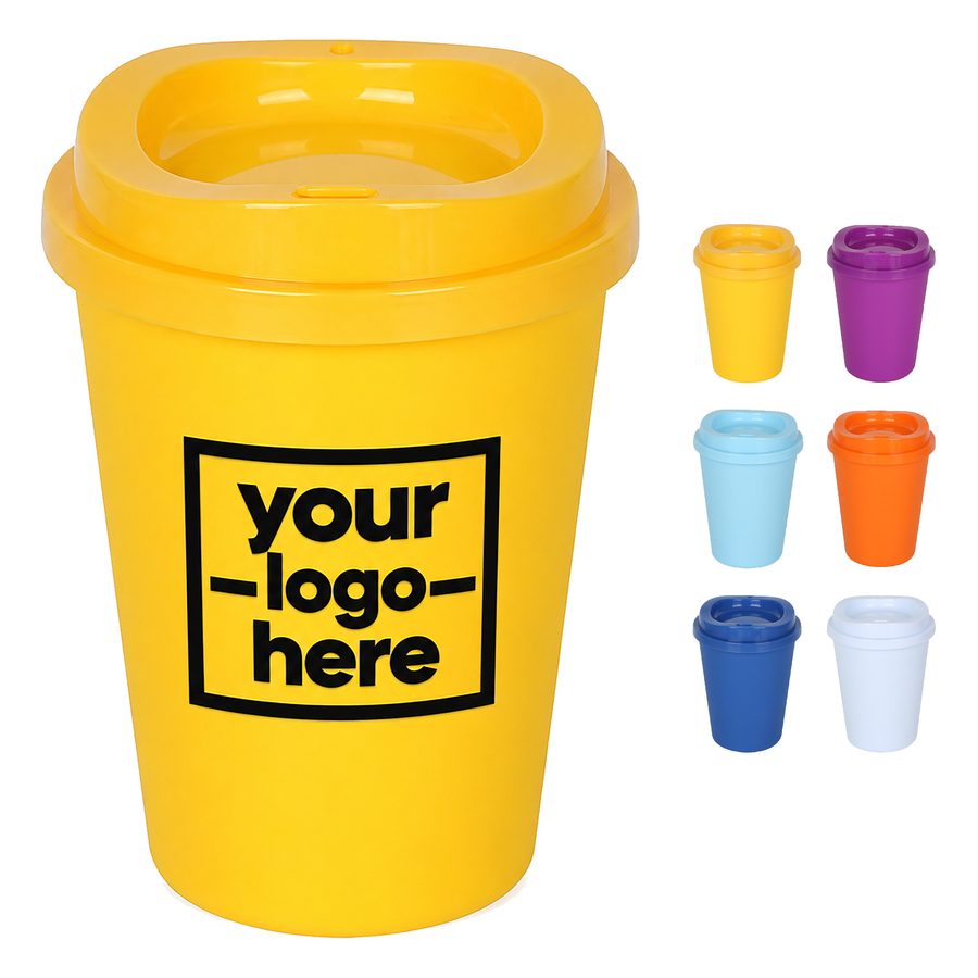 Stackable Polypropylene Coffee Cup With Removable Lid