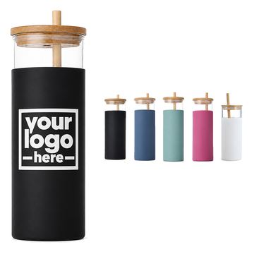 Silicone-Sleeved Glass Straw Tumbler