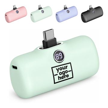 Capsule-Shaped Power Bank With Digital Battery Display