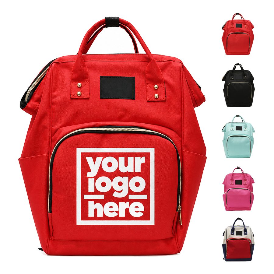 Wide-Opening Diaper Backpack With Interior Compartments