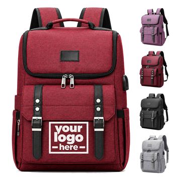 Laptop Backpack With Twin-Buckle Front Pocket