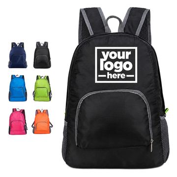 Rounded Nylon Laptop Backpack With Side Mesh Pockets