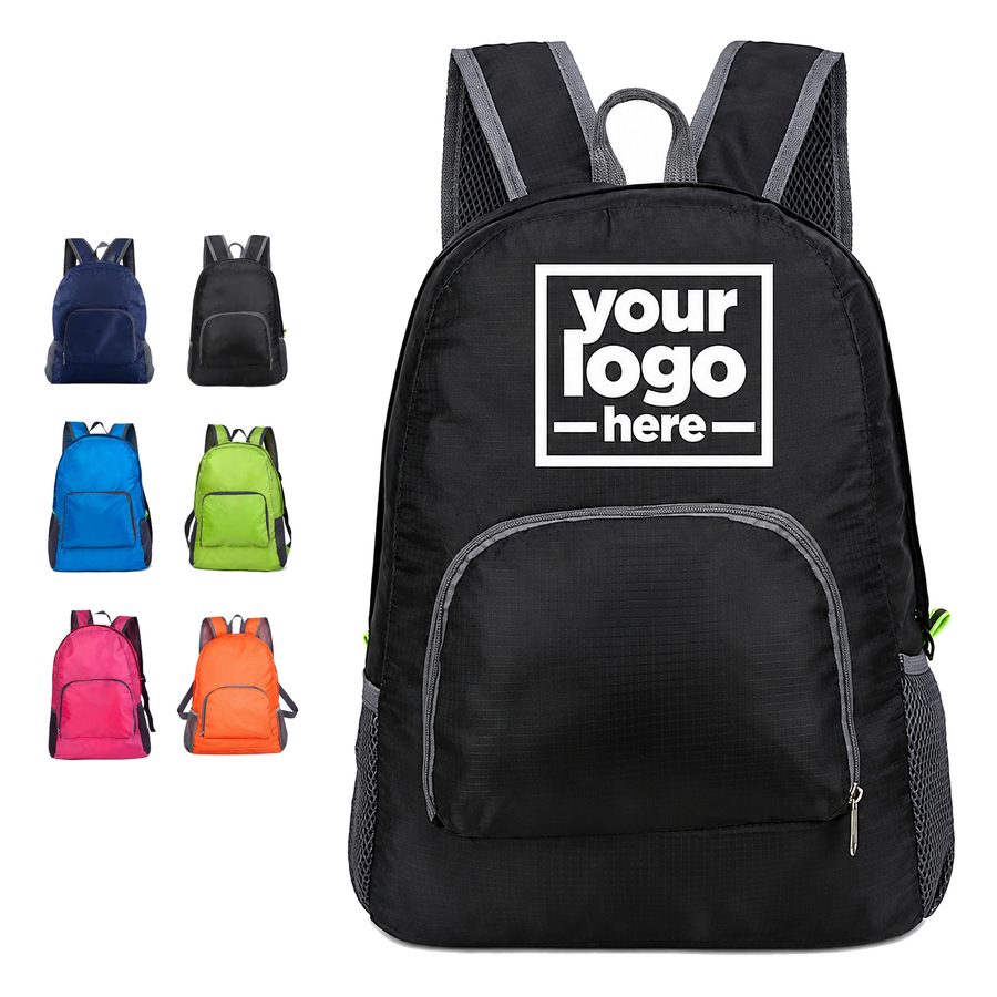 Rounded Nylon Laptop Backpack With Side Mesh Pockets