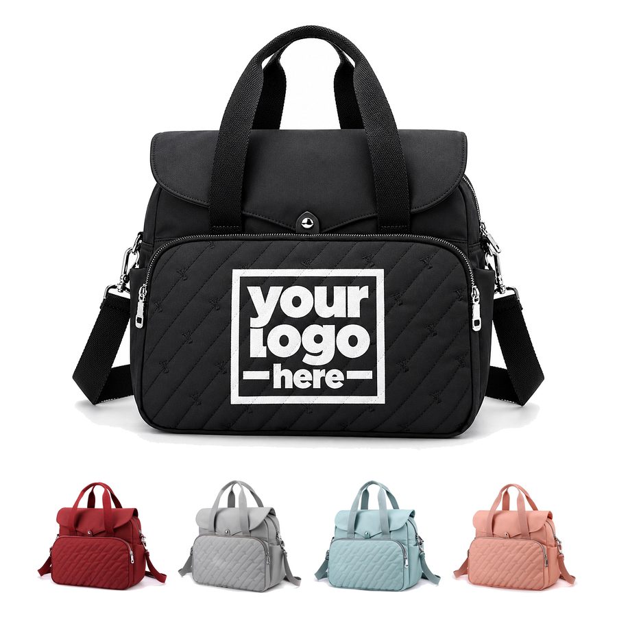 Backpack With Dual Top Handles And Quilted Front Pocket