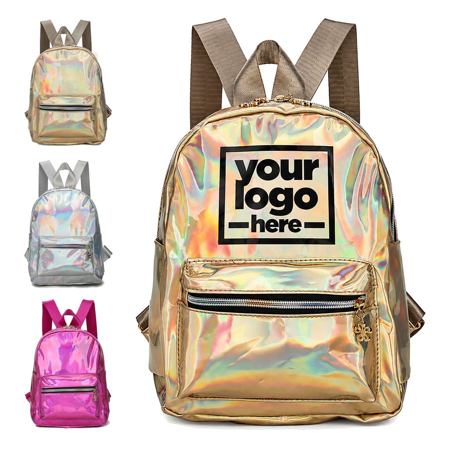Iridescent Backpack With Front Pocket