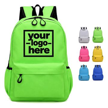 School Backpack With Covered Front Pocket And Cord Pulls