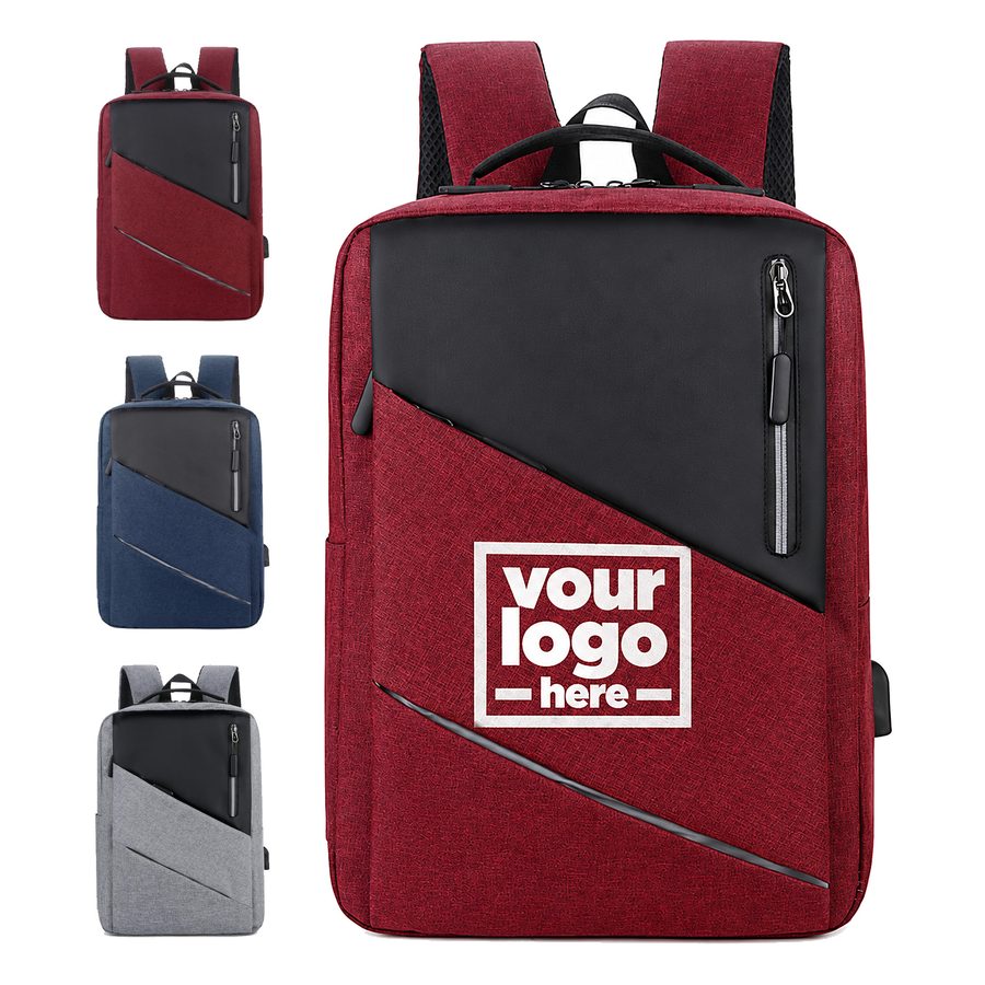 Laptop Backpack With Diagonal Front Pocket