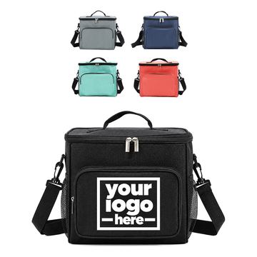 Box-Shaped Lunch Cooler With A Detachable Shoulder Strap