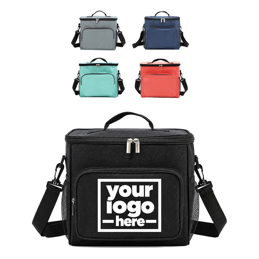 Box-Shaped Lunch Cooler With A Detachable Shoulder Strap