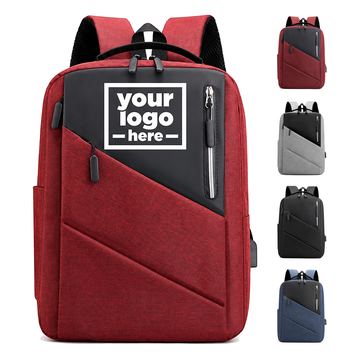 Rectangular Computer Backpack With Front Pockets
