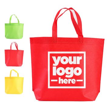 Gusseted Nonwoven Tote With Reinforced Handle Attachments