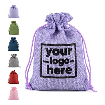 Textured Jute Drawstring Gift Pouch