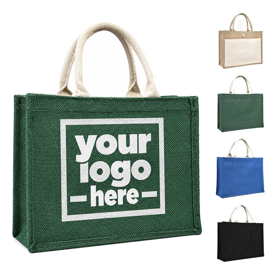 Gusseted Jute Tote Bag