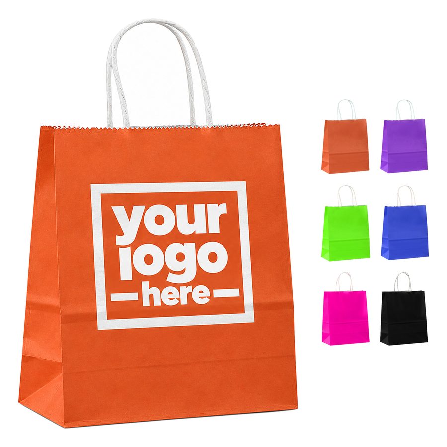 Flat-Bottom Kraft Shopper With Twisted Paper Handles