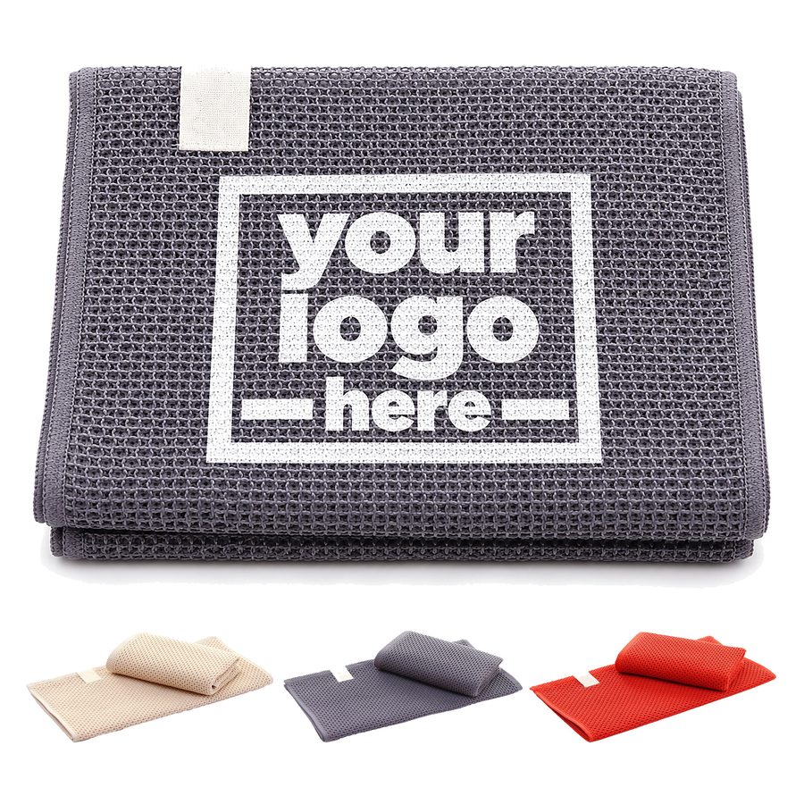 Rectangular Cotton Towel With Hemmed Edges