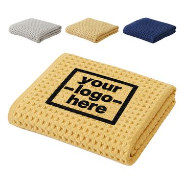 Hemmed Cotton Waffle Towel