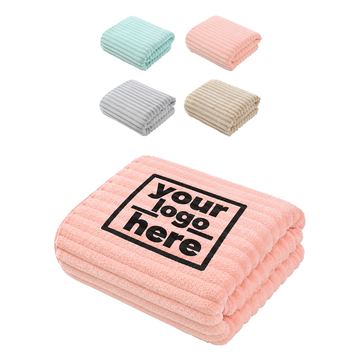 Ribbed Bath Towel With Bound Edges