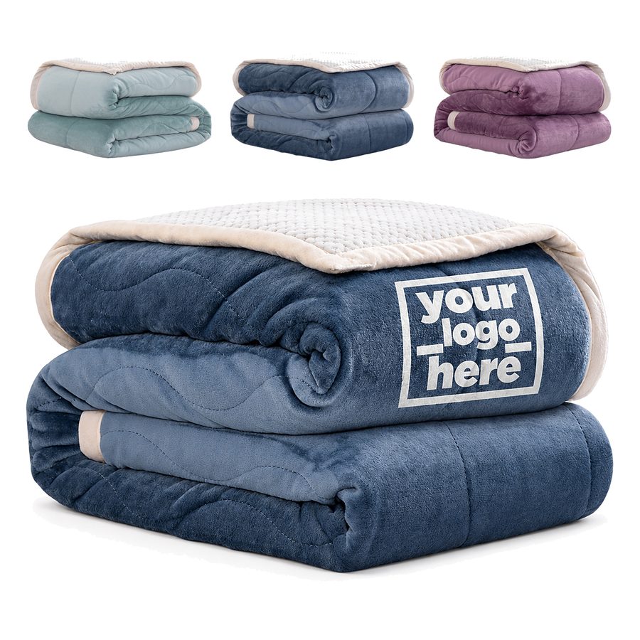 Rectangular Plush Blanket With Fleece Reverse