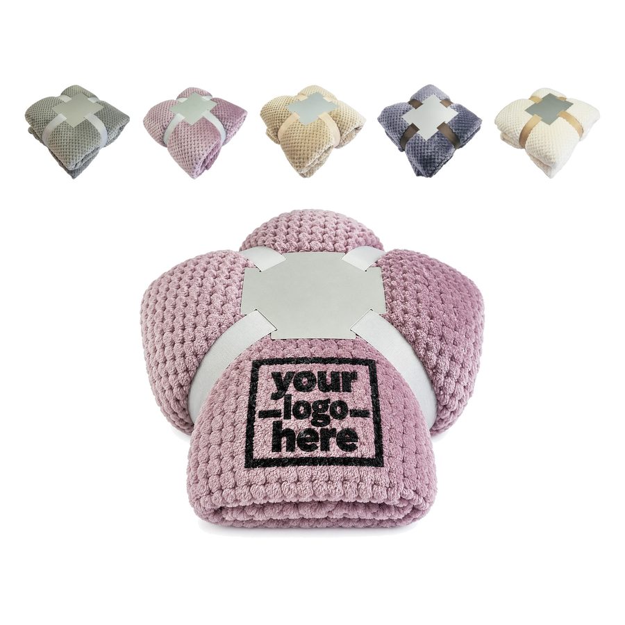 Raised-Texture Blanket With Gift Ribbons