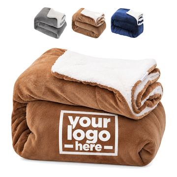 Sherpa-Backed Plush Throw Blanket