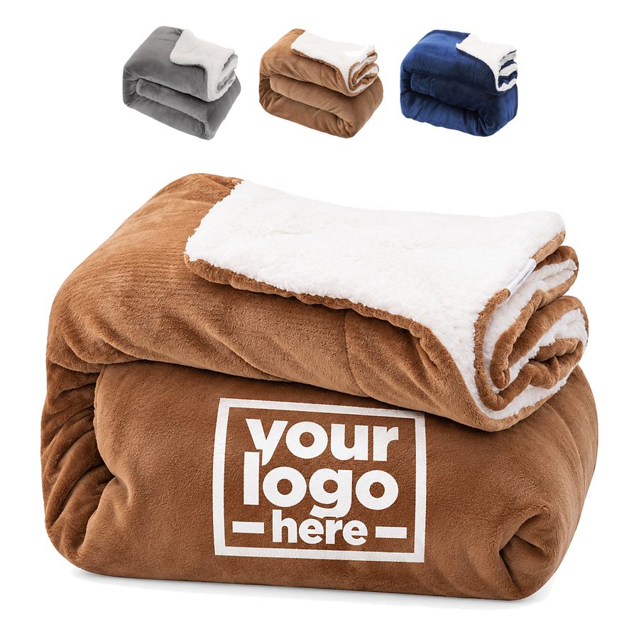 Sherpa-Backed Plush Throw Blanket