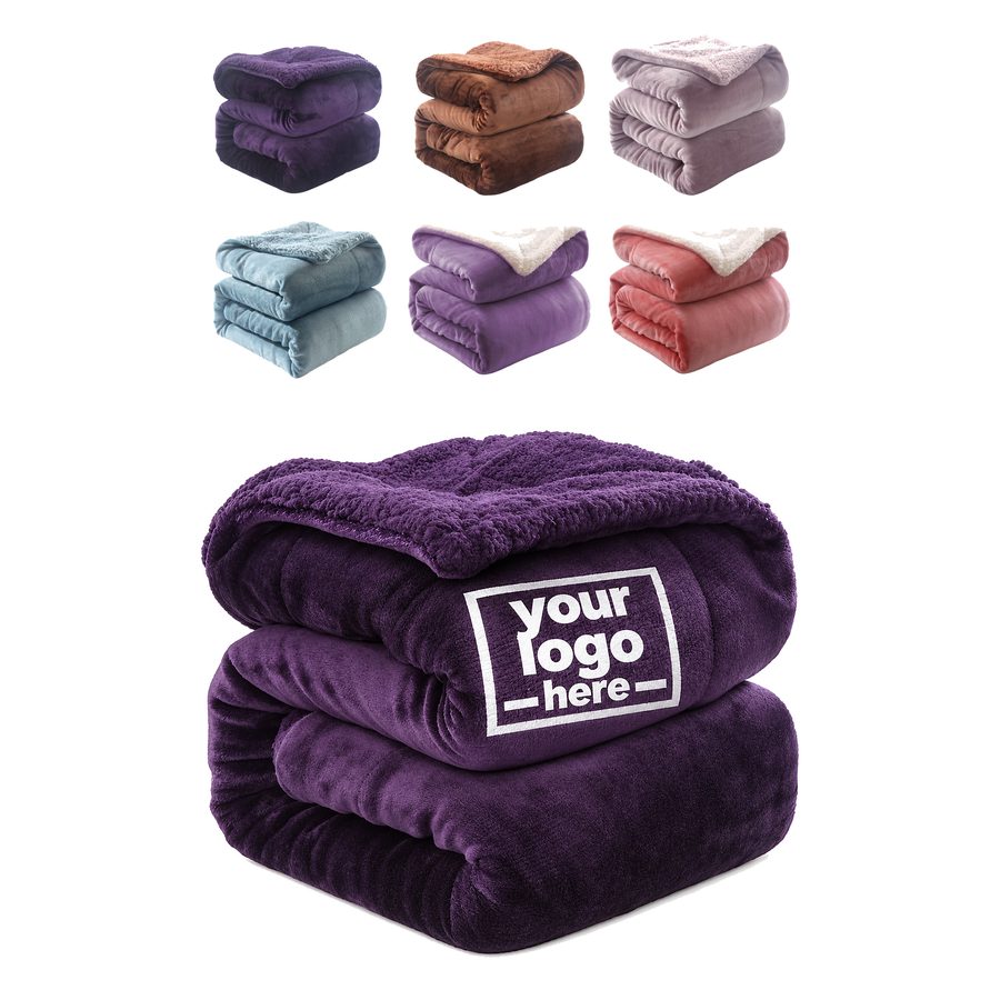 Two-Sided Flannel Blanket With Sherpa Reverse