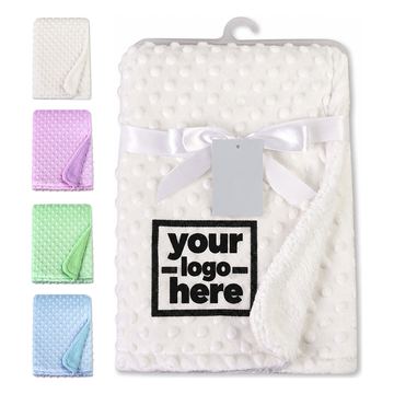 Raised-Dot Baby Blanket With Fluffy Reverse
