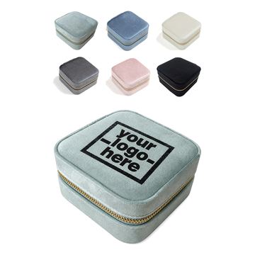 Rounded-Square Velvet Jewelry Case