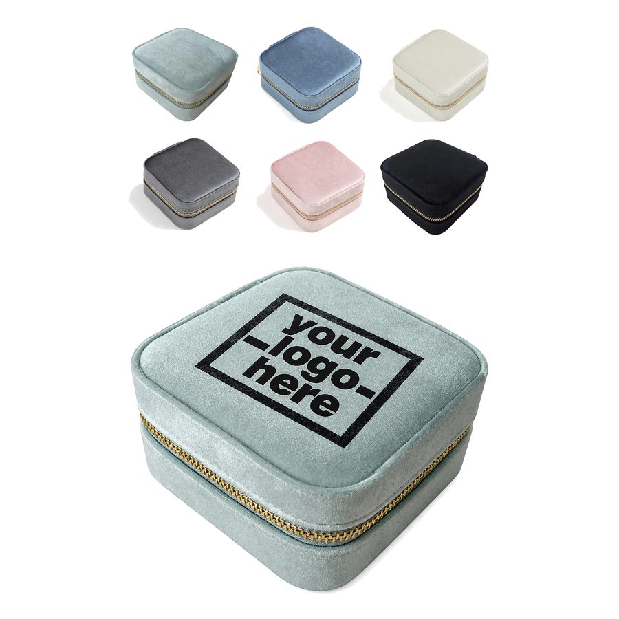 Rounded-Square Velvet Jewelry Case