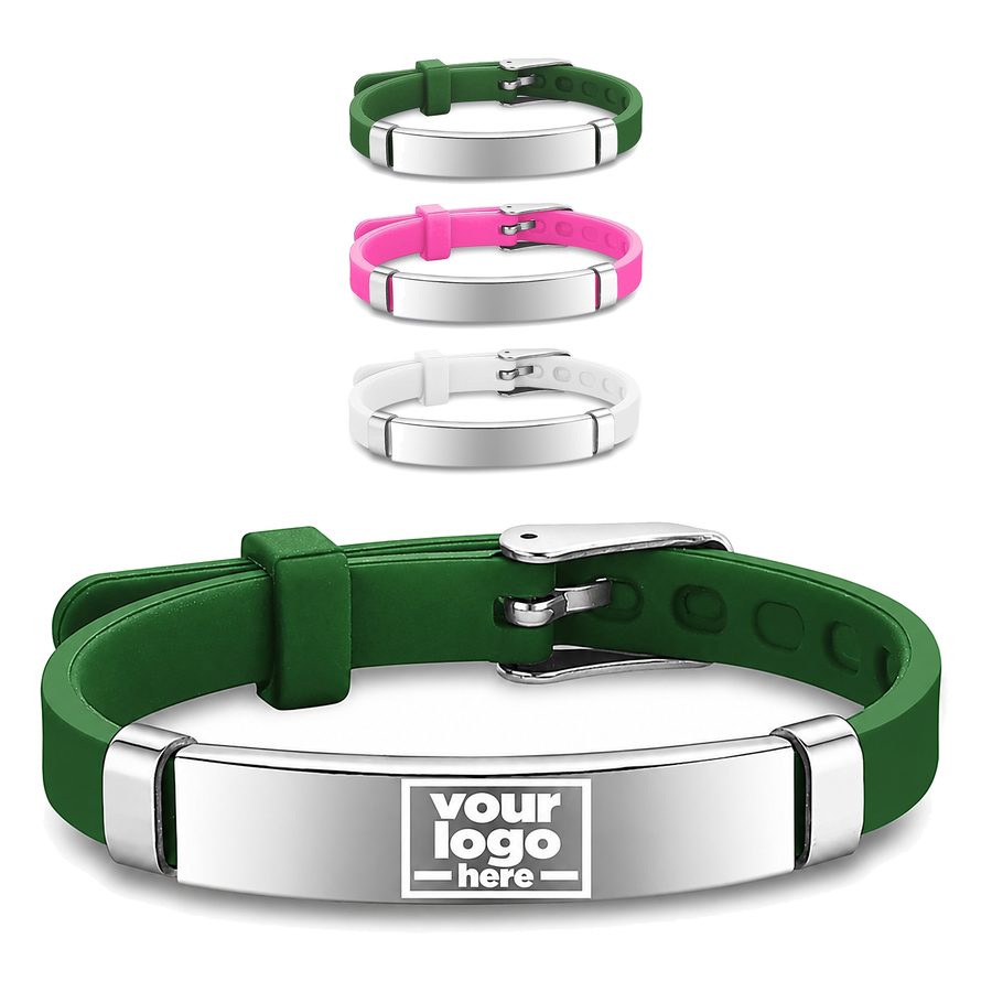 Silicone Bracelet With Curved Front Plate