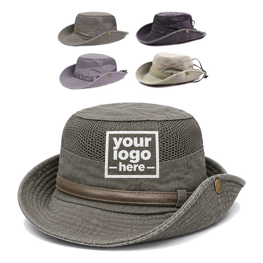 Cotton Boonie Hat With Mesh Panels