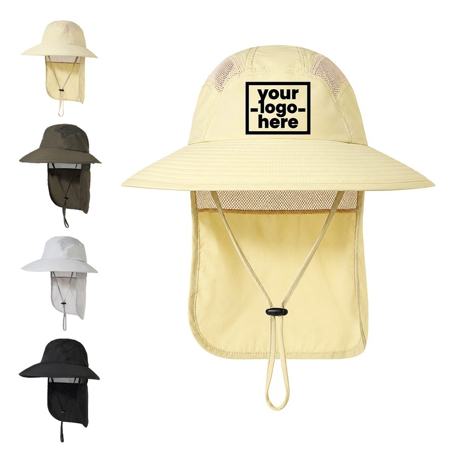 Nylon Sun Hat With Neck Flap