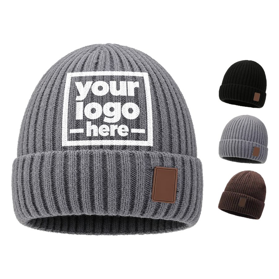 Ribbed Acrylic Beanie With Fleece Lining