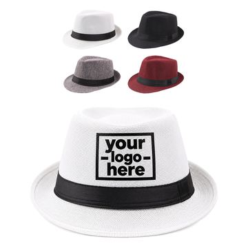 Straw Fedora With Hatband