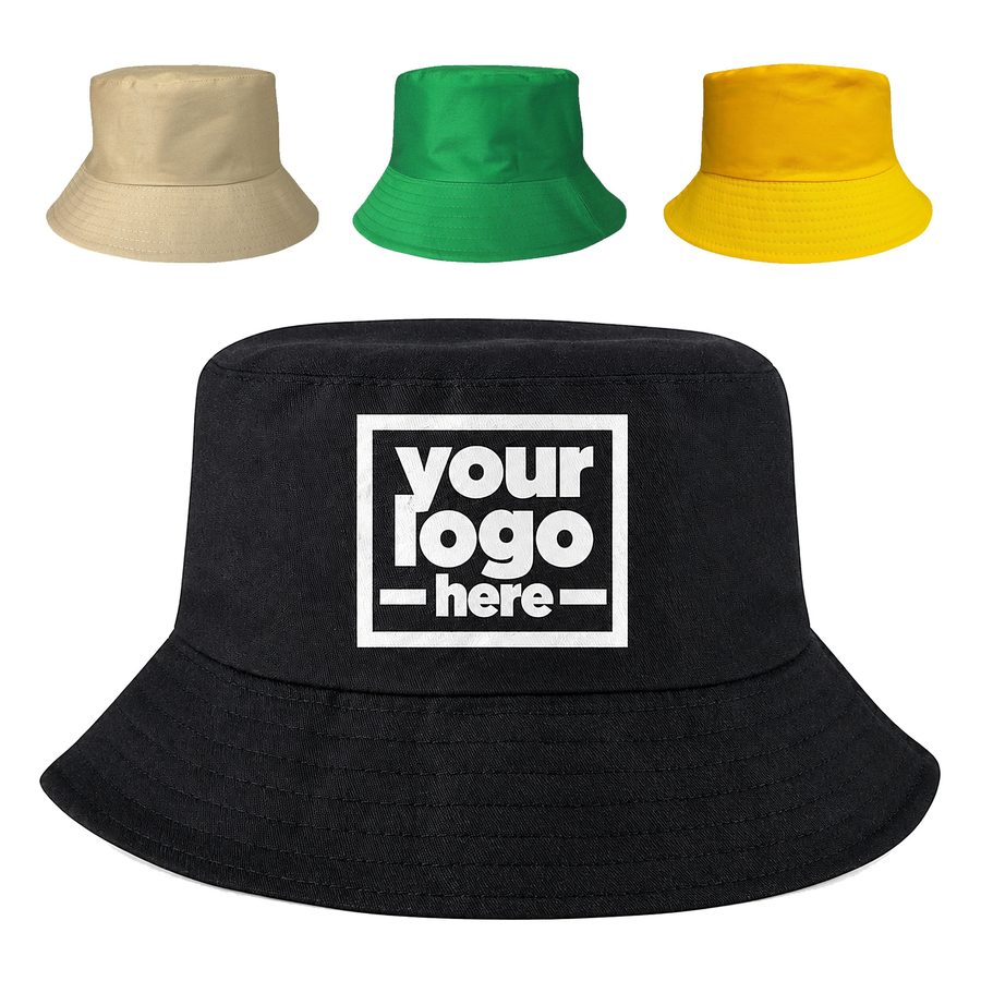 Polyester Bucket Hat With A Downward-Sloping Brim