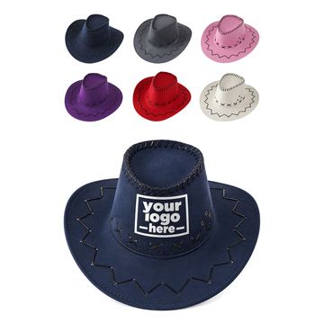 Flat-Topped Cowboy Hat With Decorative Lacing