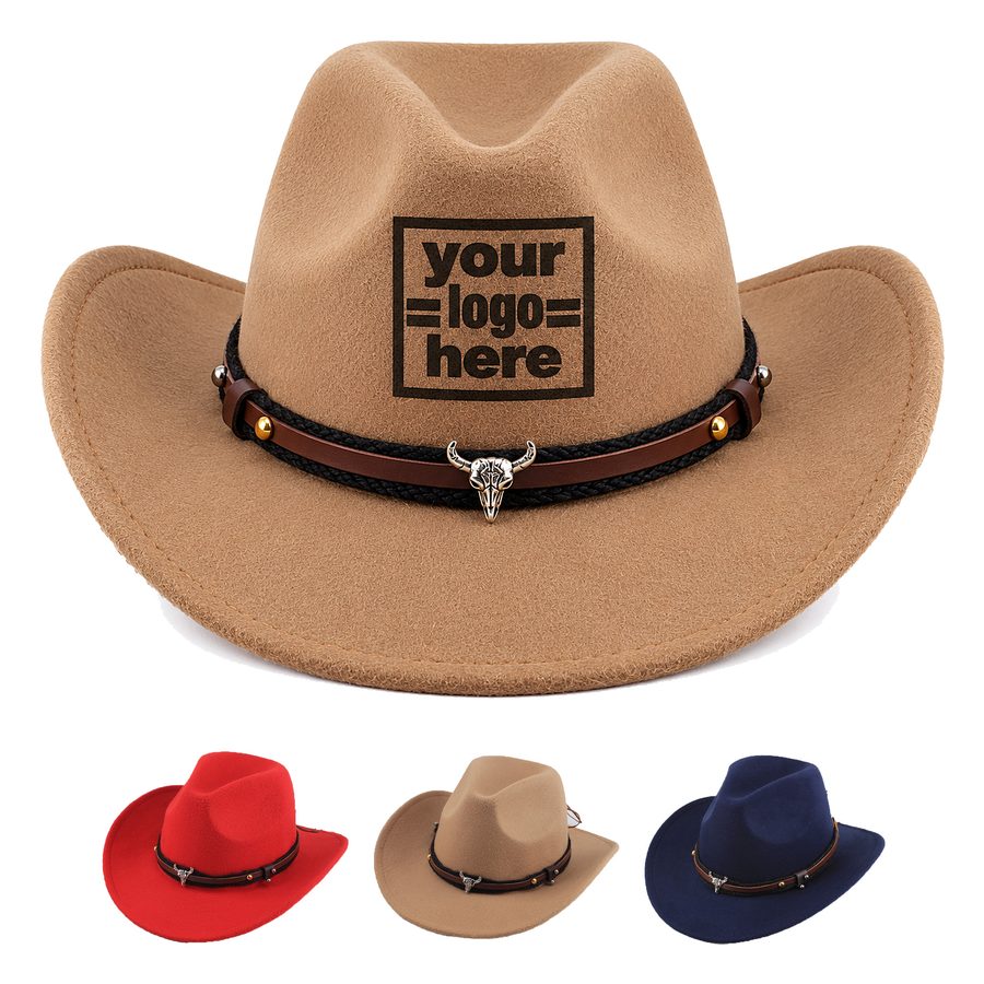 Felt Cowboy Hat With A Studded Hatband