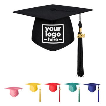 Satin-Finish Mortarboard Cap With Rayon Tassel