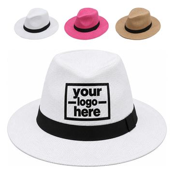 Woven Fedora Hat With A Creased Crown