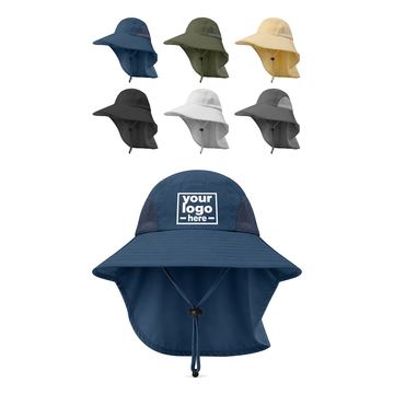 Polyester Sun Hat With A Rear Flap