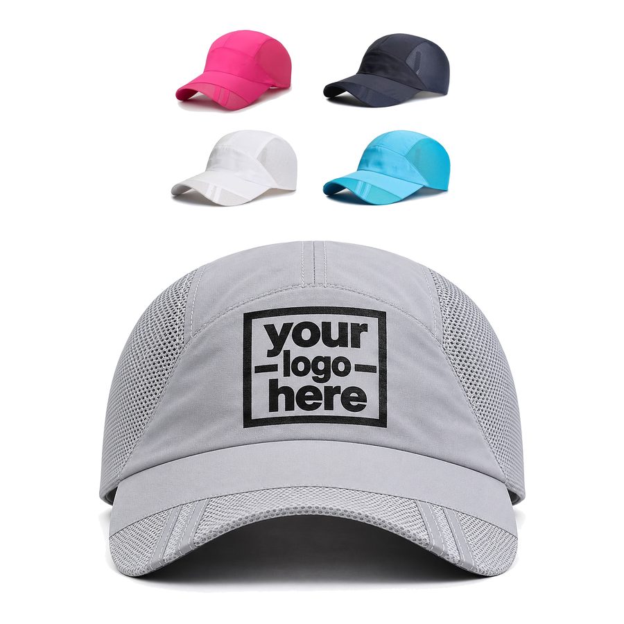 Baseball Cap With Mesh Brim Inserts