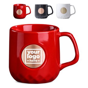 Glossy Ceramic Mug With A Faceted Lower Body